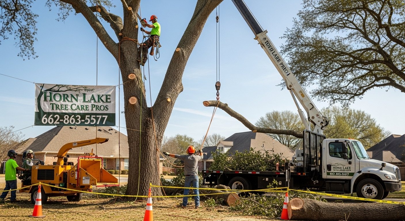Tree service team at work
